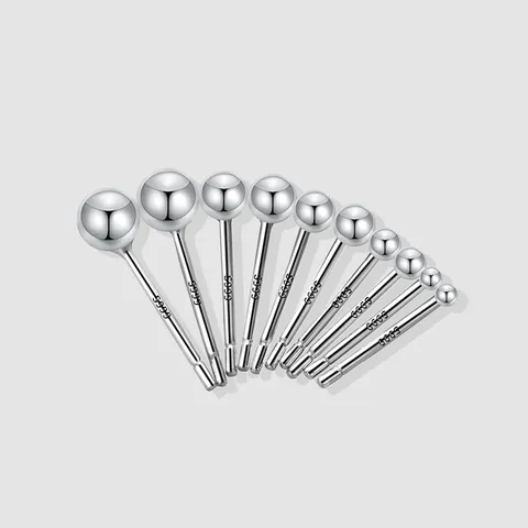Minimalistische 999 Feinsilber Kugel Ohrstecker Einfache Kleine Runde Perle Ohrringe Für Damen Herren Hypoallergener Ohrschmuck