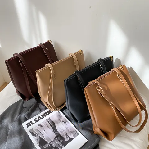 Grote Capaciteit Dames Tote Tas PU Leer Casual Woon-werkverkeer Schoudertas Mode Chic Handtas Dagelijkse Werktas