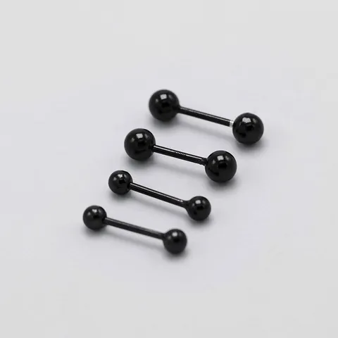 S925 Sterling Silber Rundperle Ohrstecker Minimalistisch Winzige Kugel Piercing Schmuck Für Damen Herren Schlaf Freundlich Silber Schwarz