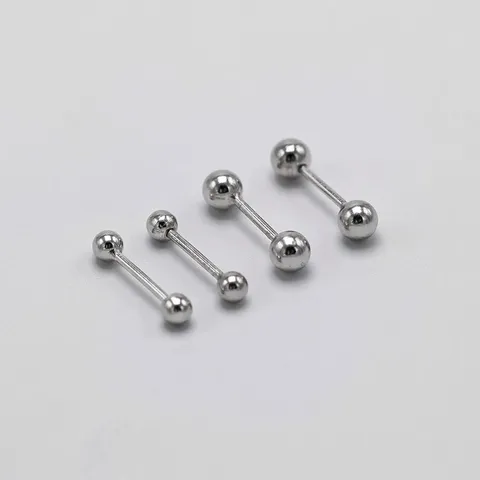 S925 Sterling Silber Rundperle Ohrstecker Minimalistisch Winzige Kugel Piercing Schmuck Für Damen Herren Schlaf Freundlich Silber Schwarz