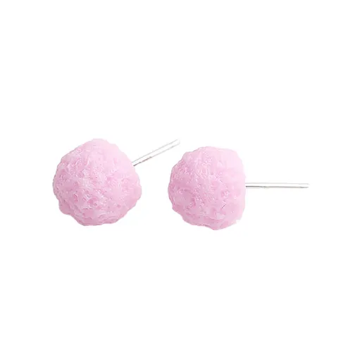 Minimalistisch Silber Süßigkeiten Ohrstecker Mit 925 Sterlingsilber Ohrstecker-Stift Unregelmäßige Macaron Eis Kugel Schmuck Für Damen