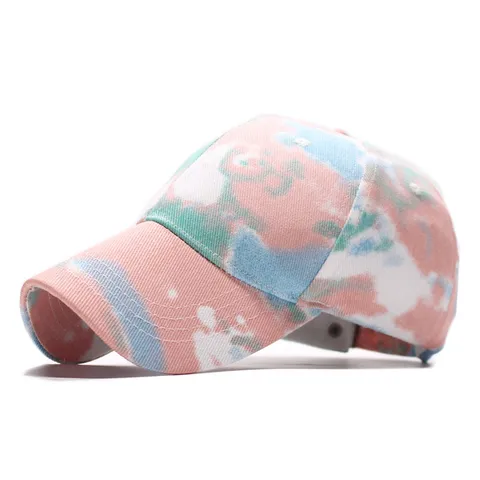 New Korean Tie Dye Baseball Cap Unisex Cotton Polyester Sun Protection Hat Colorful Pattern Summer Outdoor Adjustable Cap