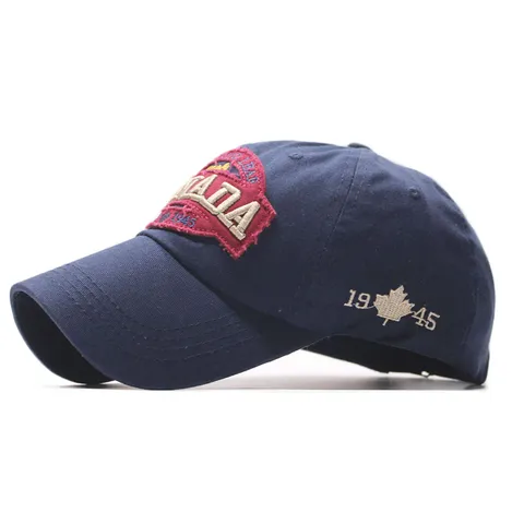 Unisex Casual Cotton Embroidery Baseball Cap Canada 1945 Maple Leaf Sun Hat Adjustable Outdoor Sports Fashion Snapback Cap