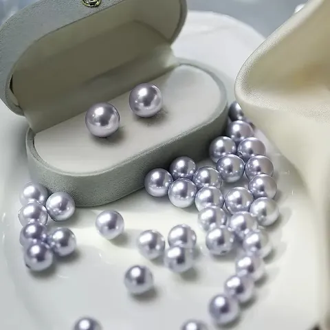 925 Sterlingsilber Lavendel Perle Ohrstecker Französisch Elegant Leicht Luxus Runde Ohrringe Mode Schmuck Geschenk Für Damen