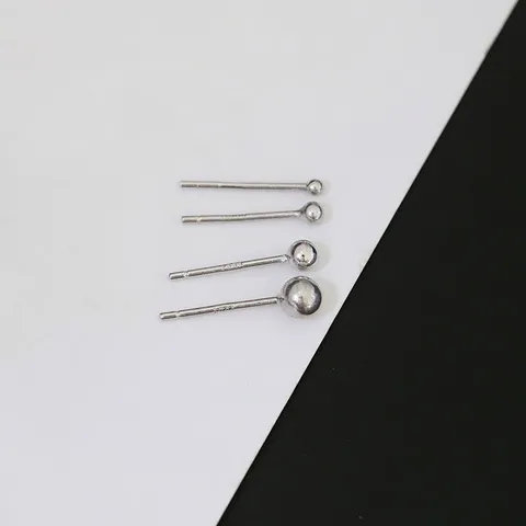 Minimalistische S999 Reines Silber Kugel Ohrstecker Weißgold Vergoldet Kleine Runde Perle Ohrring Schmuck Geschenk Für Damen