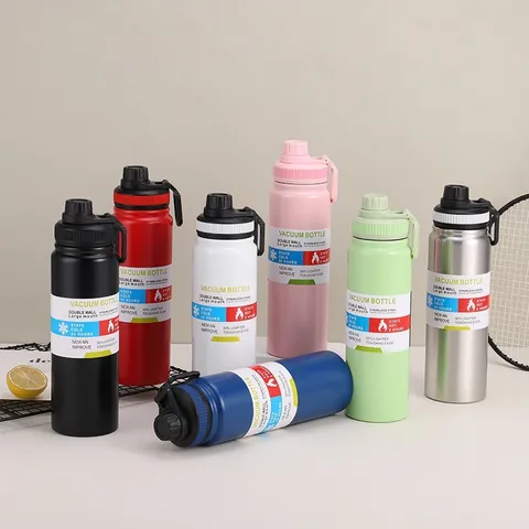 304 Edelstahl Thermosflasche Tragbare Reise Thermoskanne Große Kapazität Outdoor Sport Wasserflasche Mit Griff