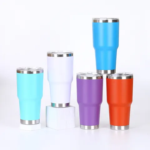 Vaso de Acero Inoxidable 304 Con Tapa Y Asa Aislado al Vacío Taza de Café de Viaje Doble Pared A Prueba de Fugas Botella de Agua de Metal
