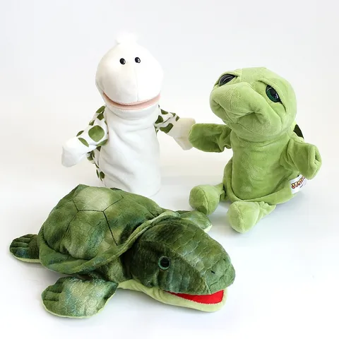 Carino Cartone Animato Tartaruga Peluche Burattino a Mano Animale Marino Giocattolo Interattivo Morbido Bambola Regalo