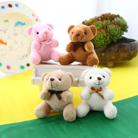 Carino Orsetto di Peluche Portachiavi Piccolo Peluche Bambola Ciondolo Giocattolo Morbido Ciondolo Borsa