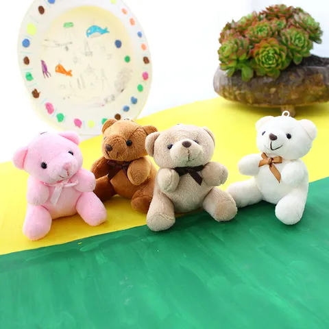 Carino Orsetto di Peluche Portachiavi Piccolo Peluche Bambola Ciondolo Giocattolo Morbido Ciondolo Borsa