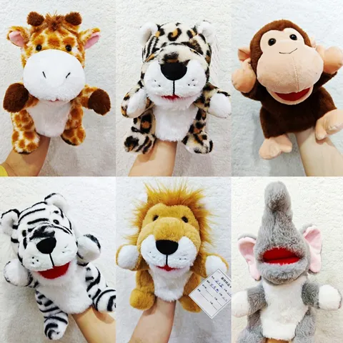 Burattino a Mano per Bambini Giocattolo di Peluche Animale Carino Bambola Ventriloquo Morbido Giocattolo Interattivo di Racconto Regalo di Prestazione dell'Asilo