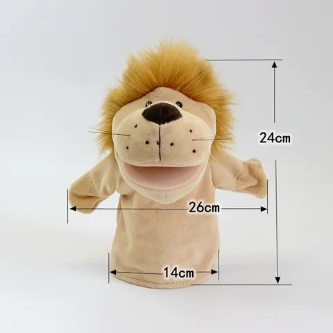 Simpatico Leone Burattino a Mano Giocattolo in Peluche Animale Interattivo Morbido Peluche Bambola Cartone Animato Giocattolo Per Bambini E Neonati Regalo