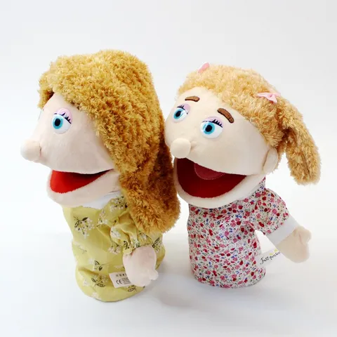 Burattini a Mano per Famiglia Giocattoli in Peluche Bocca Mobile Set di Sei Pezzi Narrazione Asilo Giocattolo Educativo Interattivo per Bambini