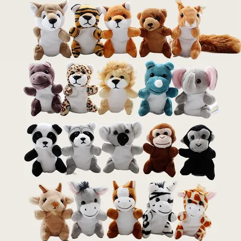 Cute Animal Finger Puppets Plush Toys Cartoon Kids Interactive Story Telling Dolls