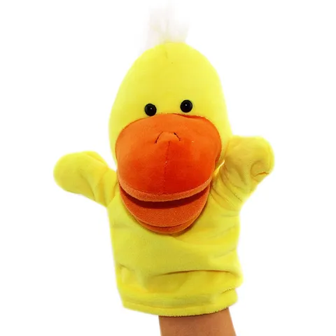 Carino Cartone Animato Anatra Peluche Burattino a Mano Giocattolo Bocca Mobile Animale Peluche Bambola Interattivo Genitore Figlio Regalo