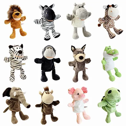Grazioso Giocattolo Marionetta a Mano in Peluche con Gambe Lunghe Bambola Imbottita Bocca Mobile Giocattoli Interattivi per Bambini