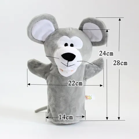 Burattino a Mano di Topo in Peluche Cartone Animato Giocattolo Interattivo Bocca Mobile