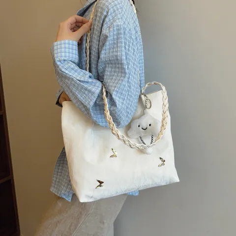 Vrouwen Grote Capaciteit PU Leren Tote Tas Mode Geplooide Schoudertas Met Vlinderdecor En Wolkenhanger Casual Woon-werk Handtas