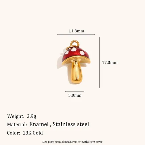 Essen Anhänger Edelstahl 18K Vergoldet Emaille Süße Croissant Donut Pilz Für DIY Schmuckherstellung Halsketten Mode