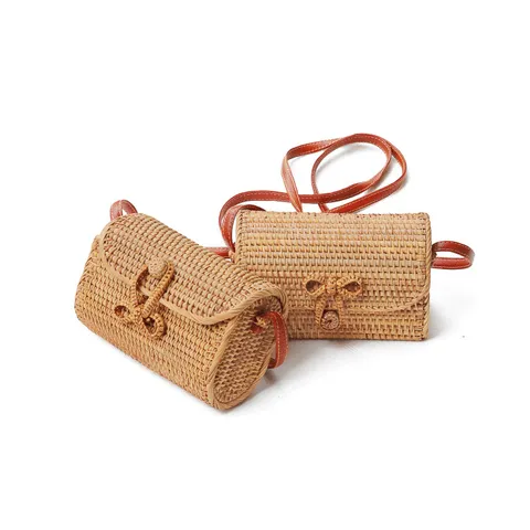 Dames Stro Geweven Schoudertas Vintage Casual Strand Schoudertas Handtas Zomer Vakantie Portemonnee Met Leren Band