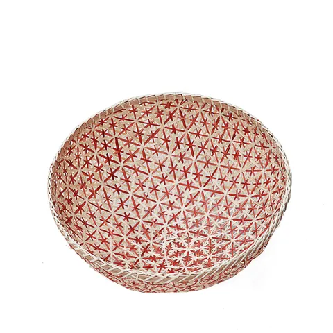Couvercle Alimentaire Tissé en Bambou Fait Main Avec Plateau Ensemble Traditionnel Anti-poussière Panier de Fruits en Osier Naturel
