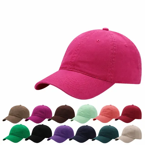 Gewassen Katoen Effen Kleur Honkbalpet Verstelbare Casual Zonbescherming Dad Hat Unisex Street Style Outdoor Sport