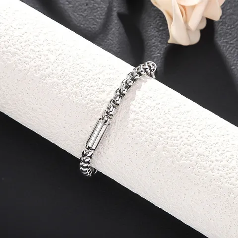 Stainless Steel Box Chain Bracelet Unisex Simple Fashion Titanium Steel Casing Link Bracelet Trendy Jewelry Accessory