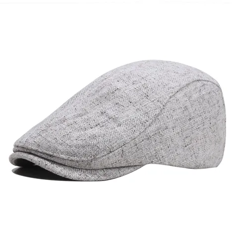 British Retro Newsboy Cap Unisex Solid Color Minimalist Flat Cap Casual Polyester Visor Hat For Men And Women