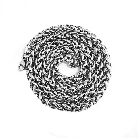 Stainless Steel Keel Chain Necklace For Men Hip Hop Braided Chain Link Bracelet Personalized Polished Basket Choker Jewelry Gift