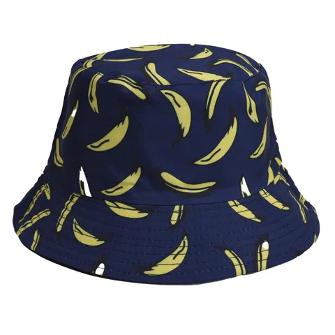 Unisex Bucket Hat Zomer Zonbescherming Casual Street Style Bedrukte Katoenmix Vissershoed Voor Heren Dames
