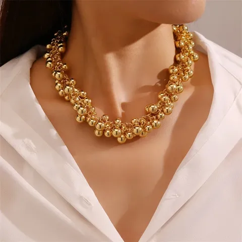 Vintage Artificial Pearl Choker Necklace For Women Baroque Layered Tassel Pendant Clasp Statement Chain Party Jewelry