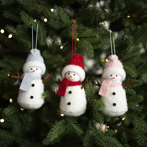 Weihnachten Filz Schneemann Puppe Plüschtier Baum Hängende Ornamente Karikatur Handgemachte Schneemann Deko Für Zuhause Urlaub Schaufenster Party