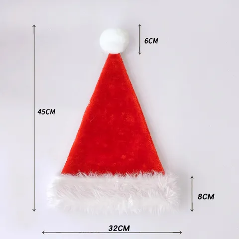 Klassische Plüsch Weihnachtsmütze Mit Großer Bommel Gold Samt Rot Weiß Nikolausmütze Für Erwachsene Kinder Weihnachtsfeier Deko