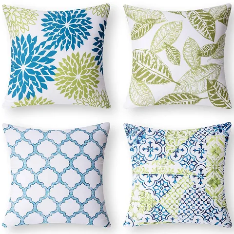 Modern Geometric Abstract Floral Linen Pillow Cover Decorative Square Sofa Cushion Cover For Living Room Home