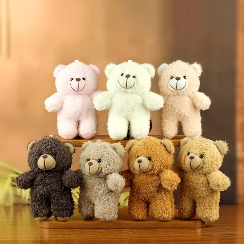 Cute Teddy Bear Plush Toy Pendant Soft Stuffed Animal Bear Keychain Ornament For Bag Backpack Keyring Gift Accessory