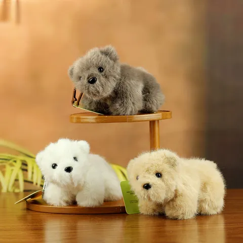 Cute Polar Bear Plush Toy Keychain Soft Stuffed Animal Bear Doll Bag Pendant Accessory Brown White Grey
