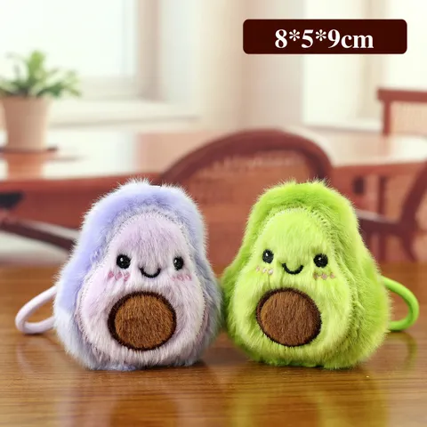 Süßer Avocado Plüsch Anhänger Cartoon Frucht Stofftier Rucksack Ornament Mini Plüschtier Schlüsselanhänger Für Kinder Taschen Deko
