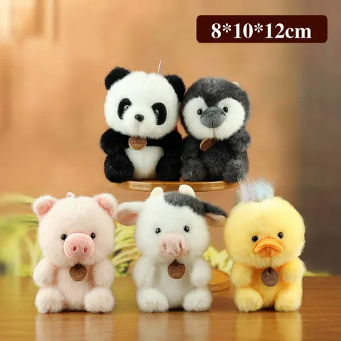 Cute Animal Series Plush Keychain Panda Pig Cow Penguin Scented Doll Bag Charm Accessory Gift For Kids Adult