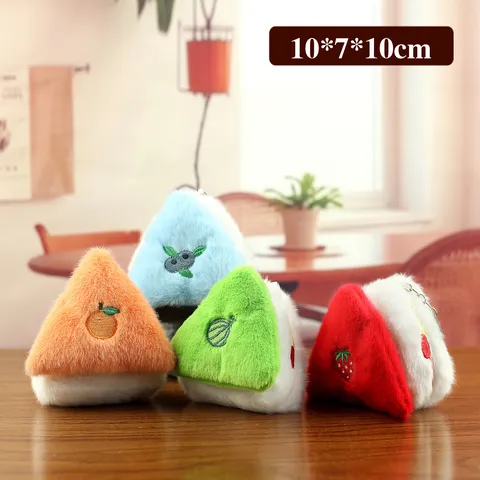 Cute Dessert Bread Plush Keychain Fruit Cake Doll Bag Charm Soft Stuffed Toy Strawberry Orange Blueberry Ornament for Girls