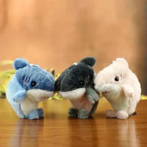 Cute Shark Seal Hybrid Plush Keychain Soft Stuffed Animal Bag Charm For Backpack Keyring Accessory Gift For Kids Teens