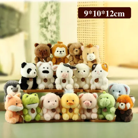 Scented Plush Animal Toy Keychain Pendant Cute Cartoon Bear Fox Panda Pig Rabbit Elephant Penguin Dinosaur Stuffed Doll Gift