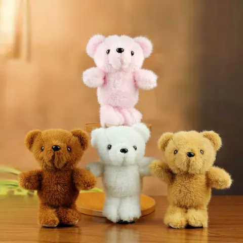 Cute Teddy Bear Plush Toy Keychain Mini Bear Bag Charm Soft Stuffed Animal Doll Pendant For Kids Women Accessories Gift