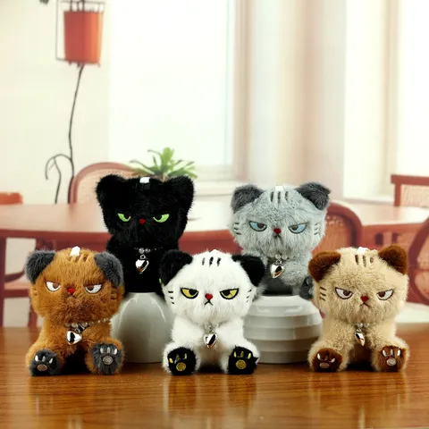 Süße Katze Plüschtier Schlüsselanhänger Anhänger Weiche Polyesterfaser Kätzchen Puppe Mit Herzanhänger Tasche Ornament Für Alltag