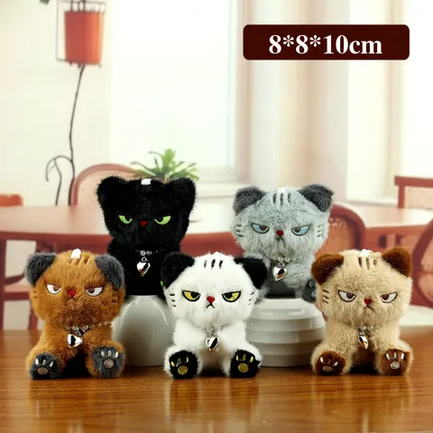 Süße Katze Plüschtier Schlüsselanhänger Anhänger Weiche Polyesterfaser Kätzchen Puppe Mit Herzanhänger Tasche Ornament Für Alltag
