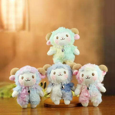 Süß Plüsch Schaf Schlüsselanhänger Weich Tier Kuscheltier Tasche Anhänger Mit Künstliche Perle Halskette Herz Charme Für Damen Kinder