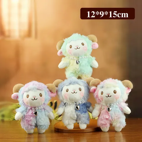Süß Plüsch Schaf Schlüsselanhänger Weich Tier Kuscheltier Tasche Anhänger Mit Künstliche Perle Halskette Herz Charme Für Damen Kinder