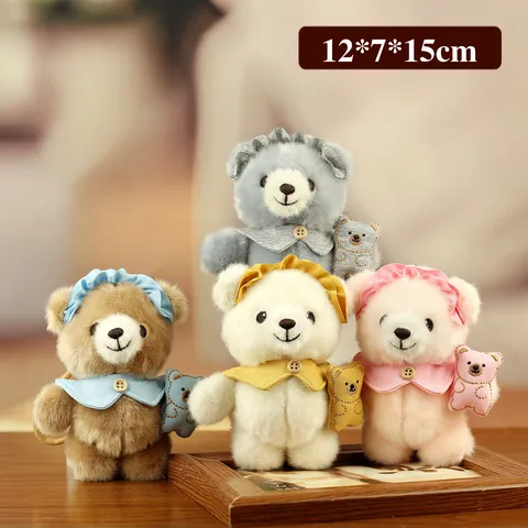 Llavero de Peluche de Oso Lindo Mini Oso de Peluche Juguete de Animal Relleno Colgante de Bolso Regalo Niñas