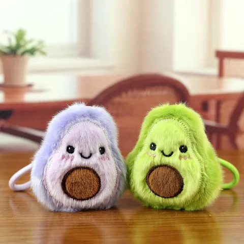 Süßer Avocado Plüsch Anhänger Cartoon Frucht Stofftier Rucksack Ornament Mini Plüschtier Schlüsselanhänger Für Kinder Taschen Deko