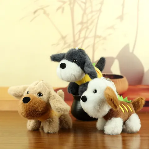 French Bread Puppy Plush Doll Keychain Bag Charm Cute Dog Stuffed Animal Toy For Teens Women Gift