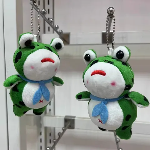 Lindo Llavero de Rana de Peluche Colgante de Bolsa de Animal de Dibujos Animados Juguete Relleno Ornamento Colgante Regalo